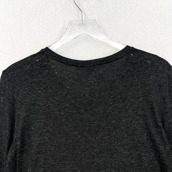 ALLSAINTS Esme Shimmers Tee Womens Large Charcoal Gray Silver Long Sleeve Crew - Picture 7 of 15